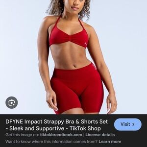 Limited edition crimson DFYNE workout set.